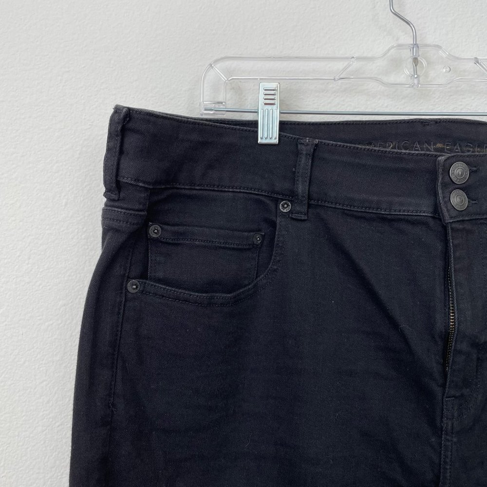 American Eagle Outfitters Artist Flare Black Denim Jeans Womens 22 Short - Picture 3 of 13